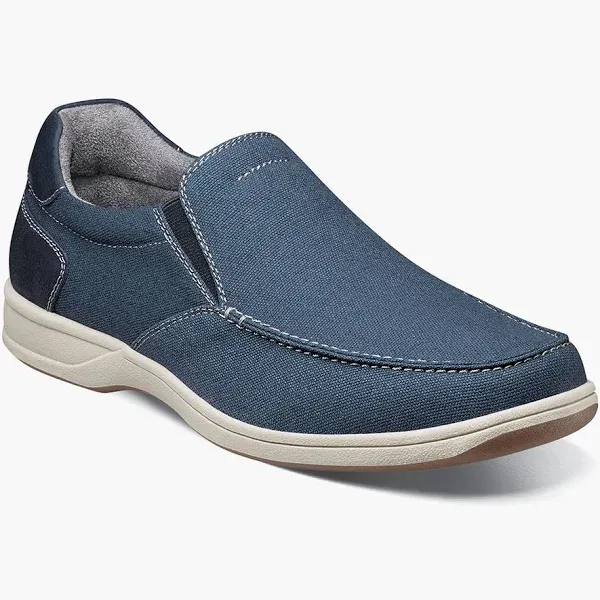 Florsheim men&#039;s lakeside canvas moc toe slip on in navy - size 10