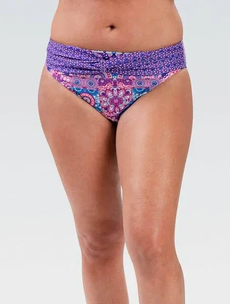 Dolfin Aquashape Women's Print Contemporary Knot Front Bikini Bottom