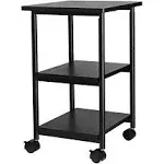 Industrial Printer Stand, 3-Tier Mobile Printer Table, Rolling Cart with Powe...