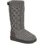 UGG NWOT Size 6 Women&#039;s Classic Cardi Cabled Knit Tall Boots Gray 1146010