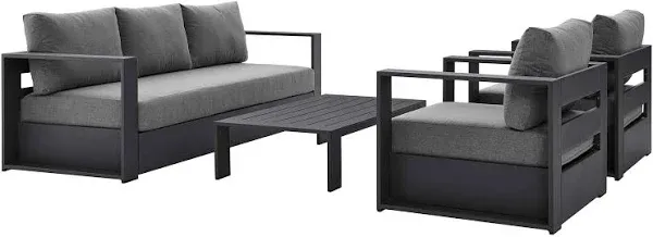 Modway Tahoe Outdoor Patio Powder-Coated Aluminum 4-Piece Set