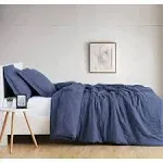 Brooklyn Loom Flax Linen Duvet Set, King, Navy