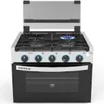 Contoure 17" 3-Burner Drop-In Gas Range, Black with Stainless Steel Accents | Camping World