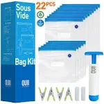 Sous Vide Bags for Joule and Anova Cookers - 15 Reusable BPA-Free Sous Vide B...