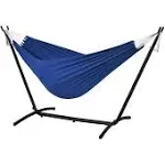  Double Hammock with 9ft Space-Saving Steel Stand Includes Portable Dark Blue