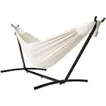 Double Hammock with 9ft Space-Saving Steel Stand Includes Portable Carrying C...