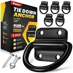 6PCS Heavy Duty Steel D Rings Tie down Anchors, Ultra Durable 3500 Pound Breakin