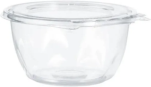 Dart® Tamper-Resistant, Tamper-Evident Bowls with Flat Lid, 16 oz, Clear, 240/Carton (DCCCTR16BF)