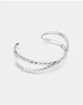 Hyperbola White Rhodium Plated Infinity Cuff Bangle 5677626