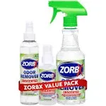 ZORBX Unscented Odor Eliminator for Strong Odor - Used in Hospitals & Healthcare Facilities | Advanced Formula, Fast-Acting Odor Remover Spray for Dog, Cat, House & Carpet - (16 Oz + 7.5 Oz + 2 Oz)