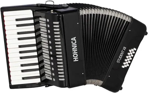 Hohner 44 Key Student XII Piano Accordion (Black)