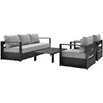 Modway Tahoe Outdoor Patio Powder-Coated Aluminum 4-Piece Set - Gray White