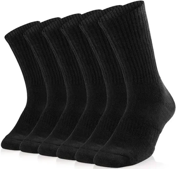 SOX TOWN Unisex Cushioned Crew Training Athletic Socks Men & Women with Combed Cotton Moisture Wicking Breathable Performance