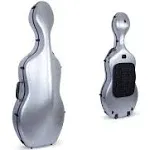 Crossrock 4/4 Cello Case Lightweight Poly Carbon Composite with Backpack,wheels, Size: One size, Silver