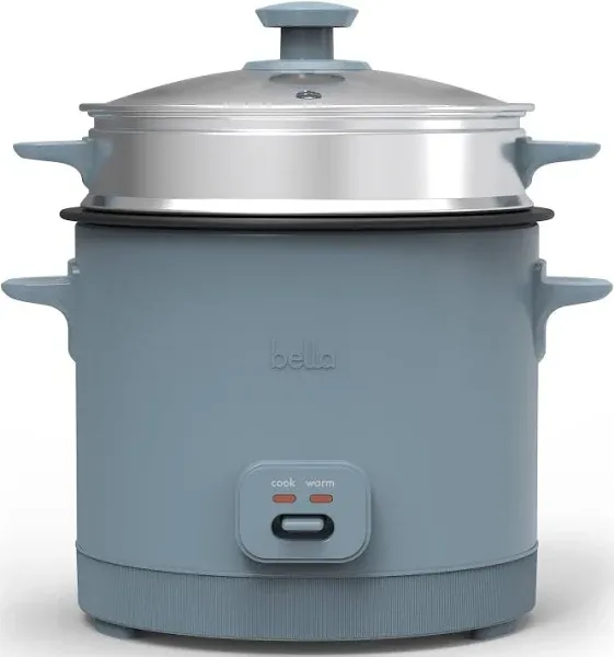 bella 16 Cup Beige Rice Cooker with Steamer