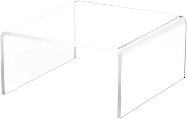 Plymor Brand Clear Acrylic Short Square Riser, 4&#034; H x 8&#034; W x 8&#034; D (1/4&#034; thick)