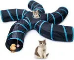 CAT TUNNEL Play Ball S-Shape 5 Way Collapsible Interactive Peek Hole EGETOTA