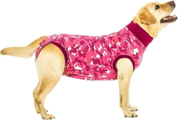 Suitical Recovery Suit for Dogs | Spay and Neutering Dog Surgery Recovery Suit for Male or Female | Soft Fabric for Skin Conditions | XS | Neck to Tail 15.7”-17.7” | Pink Camouflage