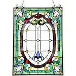 Capulina Dancing Style Stained Glass Window Hangings Panels 17" W x 22" H Fine Handicrafts Suncatcher Parents Gifts for Home Decor