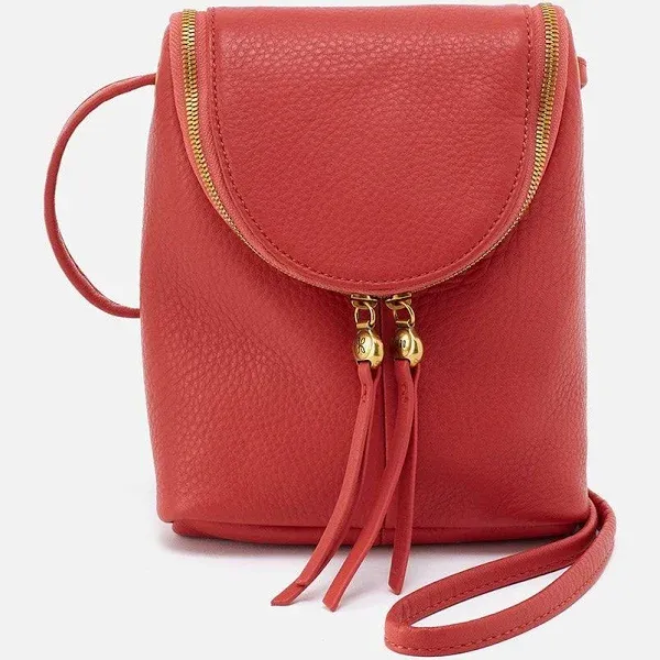 Fern Crossbody In Pebbled Leather - Red Clay