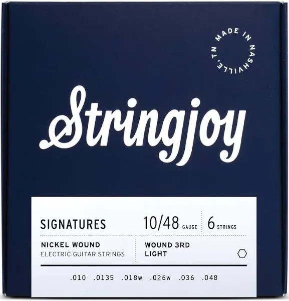 Stringjoy Guitar Strings 10-48 gauge light nickel electric guitar strings