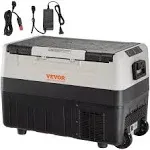 VEVOR Car Refrigerator 48Qt, 12V Portable Freezer with Dual Zone, 12/24V DC & 110-240V AC Electric Cooler with -4-50 Cooling Range, for Car Truck