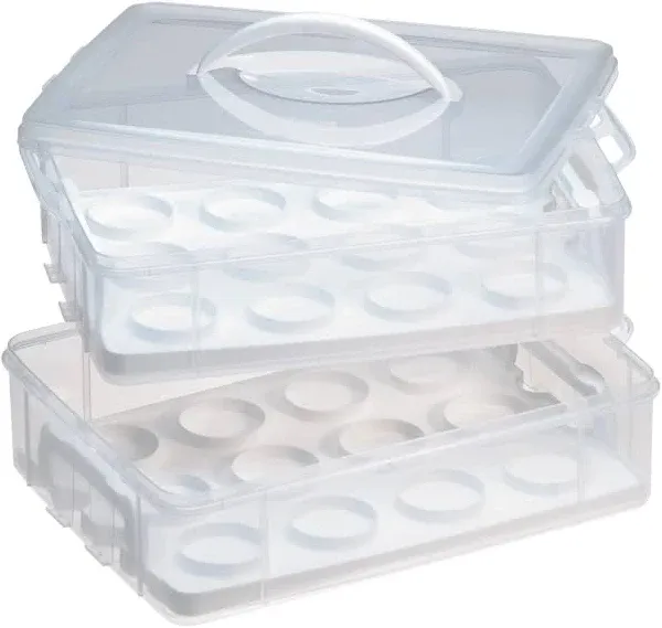 Snapware Snap n' Stack 2-Layer Cookie & Cupcake Carrier, Clear