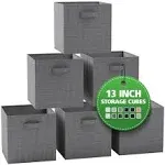 NEATERIZE 13x13x13 Large Storage Cubes - Set of 6 Storage Bins | Features Dual Handles | Cube Bins