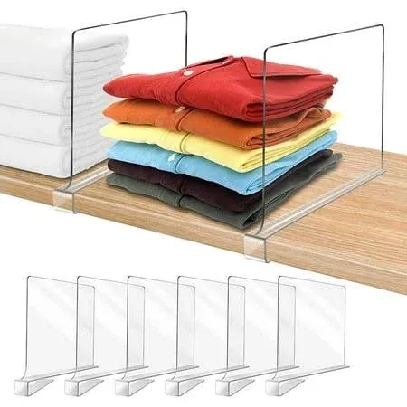 Acrylic Shelf Dividers for Closet Organization 6PCS Closet Shelf Divider Clos...