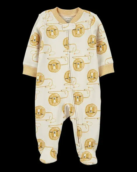 Baby Lion 2-Way Zip Cotton Blend Sleep & Play Pajamas