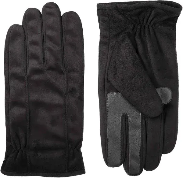 isotoner mens Microfiber Touchscreen Gloves Water Repellent Technology