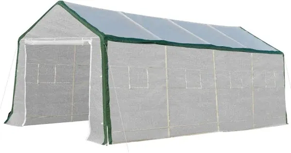 Outsunny 20' x 10' x 8' Large Walk-in Greenhouse with Roll Up Door, 8 