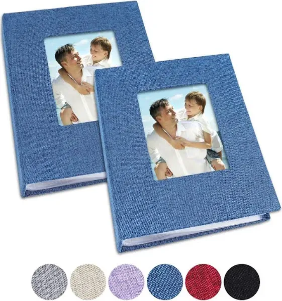 26-Page 4x6 Small Photo Album, 2 Pack - Linen Cover