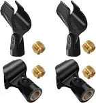 Universal Microphone Clip Holder with Adapter - 4 Pack