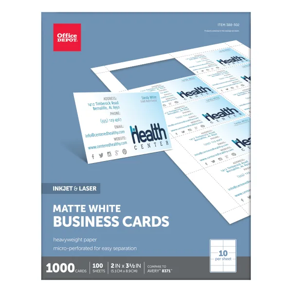 Office Depot Matte Business Cards