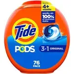 Pods Laundry Detergent, Tide Original, 76 Pods