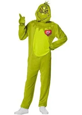 Brand New The Grinch Deluxe Jumpsuit Adult Costume