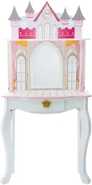 Teamson Kids Dreamland Princess Play Vanity Set with Mirror Shelf Storage Dra...