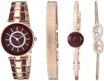 Anne Klein Women&#x27;s Premium Crystal Accented Watch and Bracelet Set