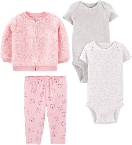 Simple Joys by Carter's Baby Girls' 4-Piece Jacket, Pant, and Bodysuit Set