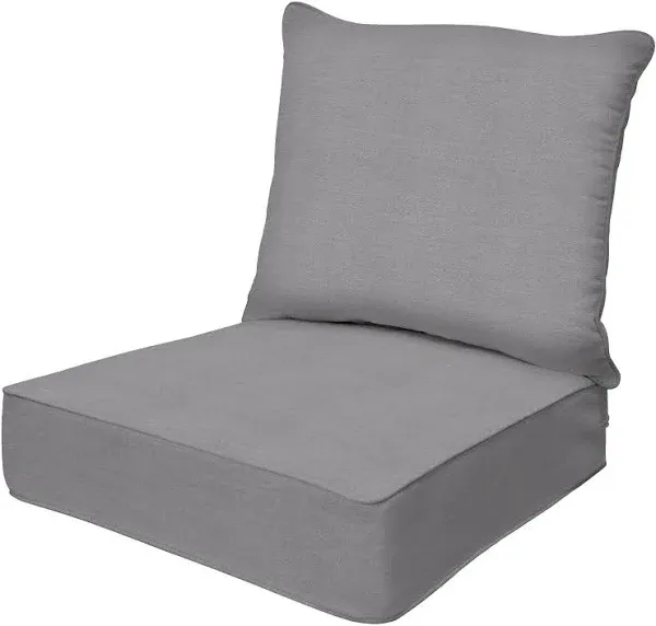 Honeycomb Outdoor Deep Seating Cushion Set - Heathered Solid Grey