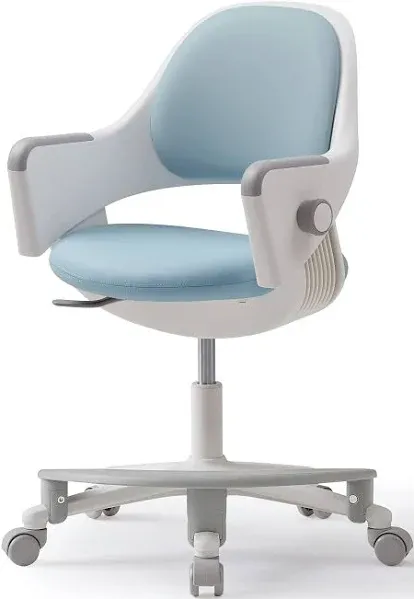 SIDIZ Ringo Kids Desk Chair : Ergonomic Kids Chair with Footrest, 4-Step Growing Function, Adjustable Seat Height, Sit-Locking Casters, Swivel Type Kids Chair (Mint Green Chair)