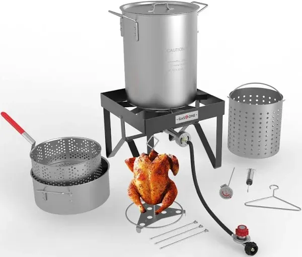 GASONE Turkey Fryer 65000-BTU Propane Burner W/ Adjustable Regulator n&#039; Hose