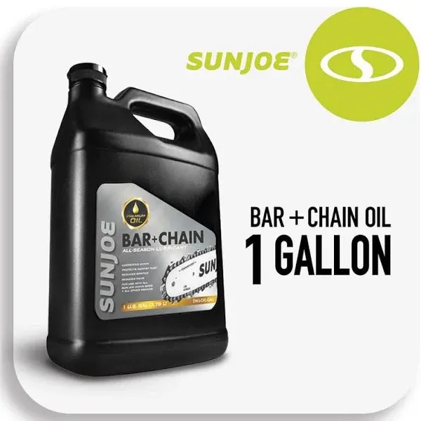 Sun Joe SWJ-OIL-GAL Premium Bar, Sprocket, Season Chainsaw Lubrication, Universal Saw Chain Oil for Fast Efficient Cutting 1 Gallon, Black