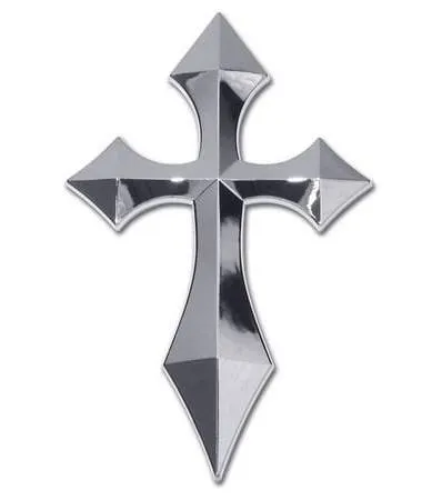 Pointed Cross Chrome Car Emblem