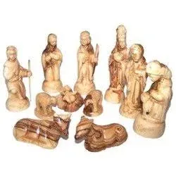 Olive Wood Nativity Set 12 pcs