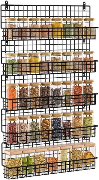 X-cosrack 5-Tier Wall Mounted Spice Rack Organizer