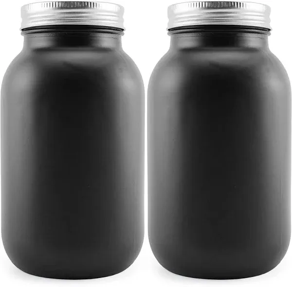 Darware Black Chalkboard Mason Jars (Pint Size, 6-Pack)