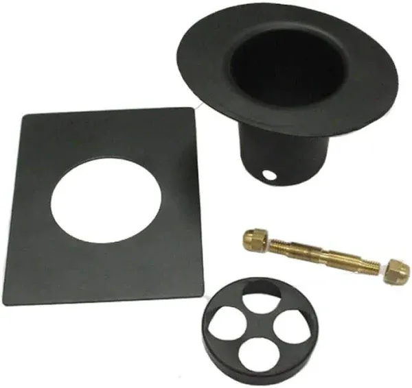 Monarch Aluminum 3-Piece Rain Chain Installation Kit Black Power Coated