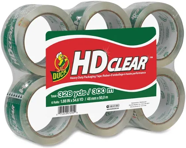 Clear Heavy Duty Packing Tape 6 pk